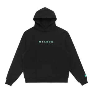 MALBON X ARSHAM IN KOHLER HOODED BLACK SWEATSHIRT